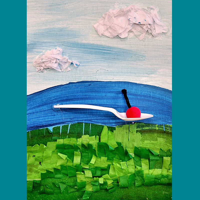 Kidcreate Studio - Chicago Lakeview, Oldenburg's Cherry & Spoon on Canvas Art Project