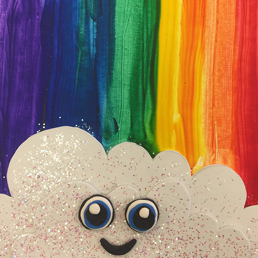 Kidcreate Studio - Chicago Lakeview, Glitter Rainbow on Canvas Art Project