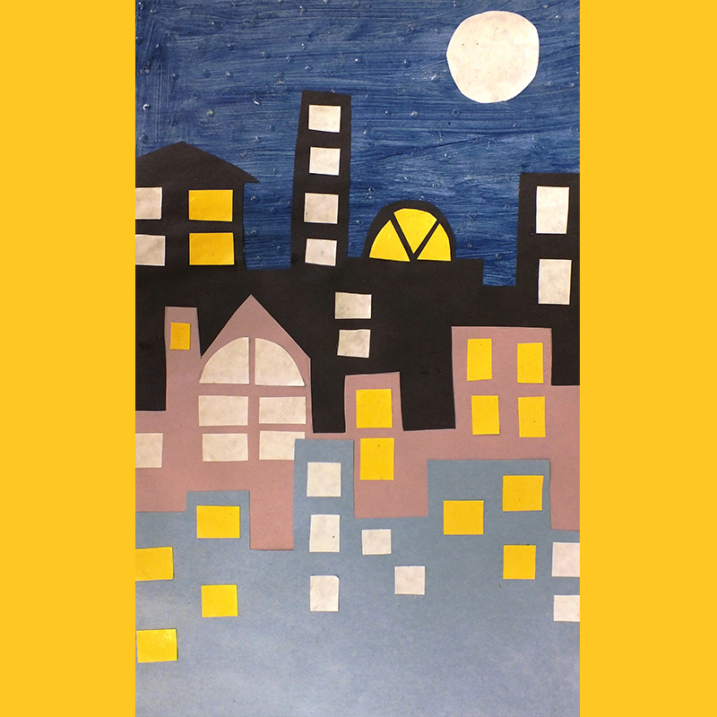 Kidcreate Studio - Chicago Lakeview, Glow-in-the-Dark Cityscape Art Project