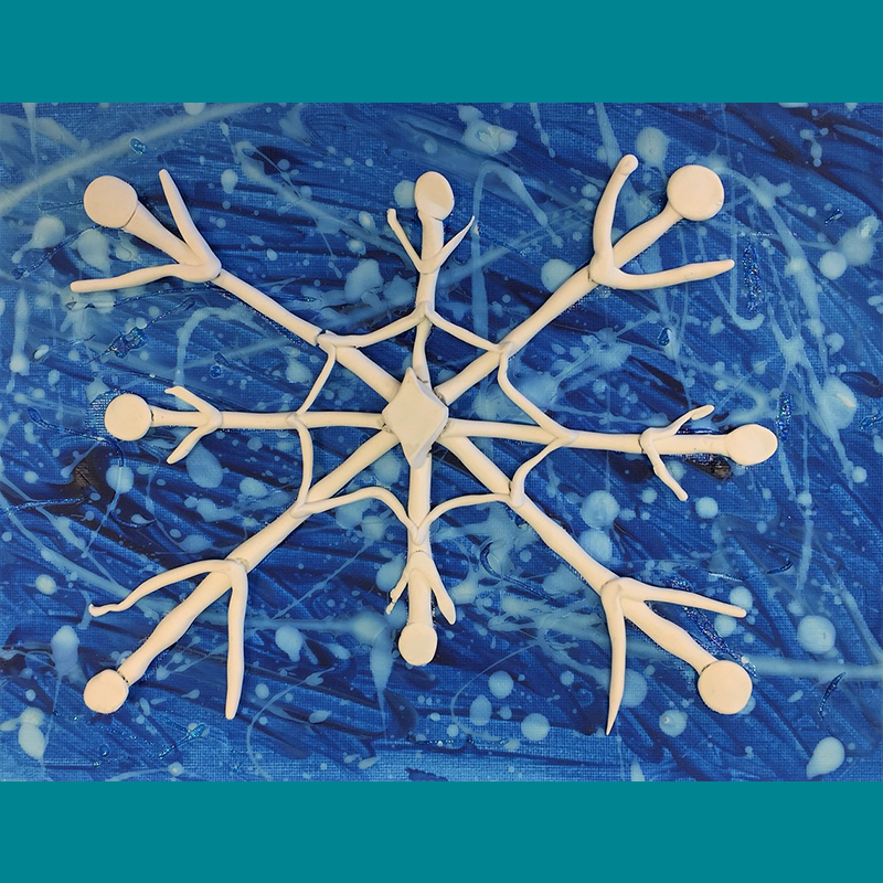 Kidcreate Studio - Chicago Lakeview, Snowflake on Canvas Art Project