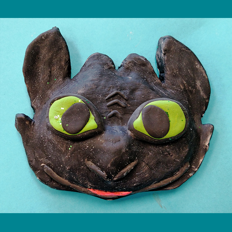 Kidcreate Studio - Alexandria, Toothless Clay Dragon Art Project