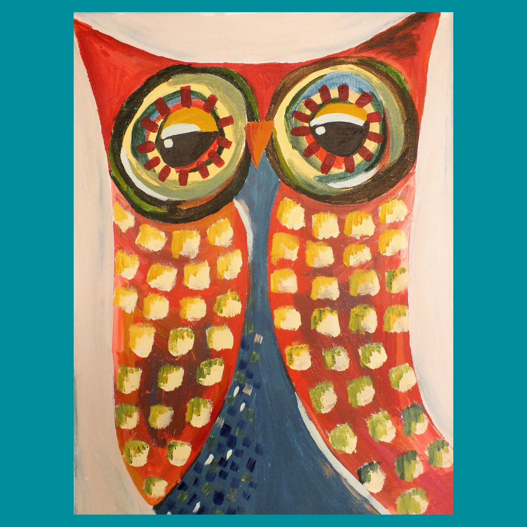 Kidcreate Studio - Chicago Lakeview, Owl on Canvas Art Project